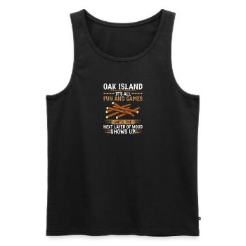 All Fun and Games, Funny Oak Island Treasure - Men's Premium Organic Tank Top - black - Front - Michal (187cm)