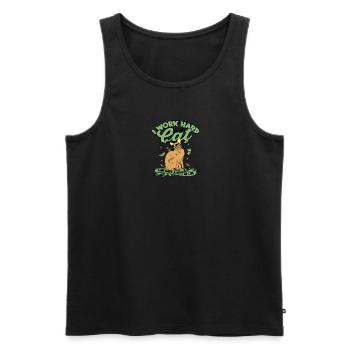 Je travaille dur pour que mon chat puisse avoir une vie meilleure - Cat - Débardeur bio Premium Homme - noir - Devant - AI Model Male 178 light (178cm)