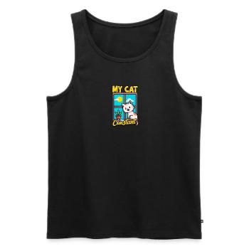 Meine Katze ist meine Konstante - Katze - Männer Premium Bio Tank Top - Schwarz - Vorne - AI Model Male 178 light (178cm)