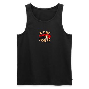 Eine Katze hat dein Herz, ohne danach zu fragen - Katze - Männer Premium Bio Tank Top - Schwarz - Vorne - Michal (187cm)