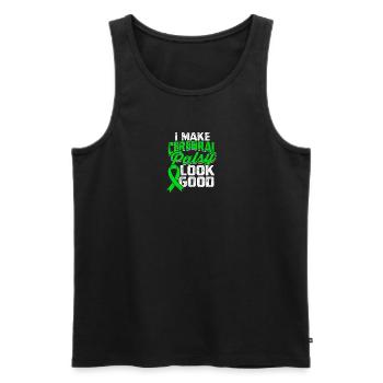 I make cerebral palsy look good - cerebral palsy - Men's Premium Organic Tank Top - black - Front - AI Model Male 178 light (178cm)