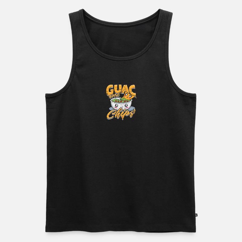 Guac & chips - Avocado - Männer Premium Bio Tank Top - Schwarz