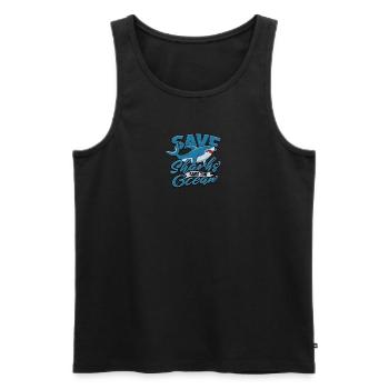 Save sharks, save the ocean - Shark - Men's Premium Organic Tank Top - black - Front - AI Model Male 178 light (178cm)