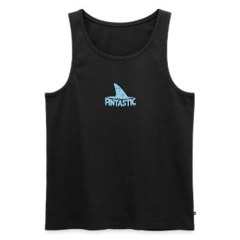 Fintastic - Shark - Men's Premium Organic Tank Top - black - Front - AI Model Male 178 light (178cm)