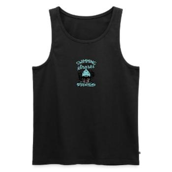 Swimming with the sharks - adrenaline junkie - Men's Premium Organic Tank Top - black - Front - AI Model Male 178 light (178cm)