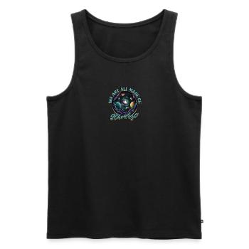 Wir sind alle aus Sternenstaub gemacht - Weltraum - Männer Premium Bio Tank Top - Schwarz - Vorne - Michal (187cm)
