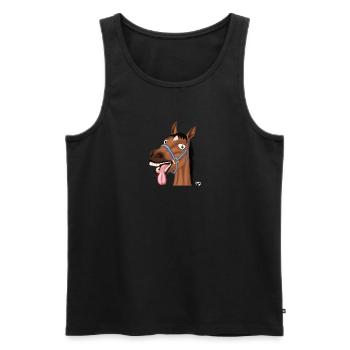 Mein Pferd ist anders. verrücktes Pferd mit Spruch - Männer Premium Bio Tank Top - Schwarz - Vorne - AI Model Male 178 light (178cm)