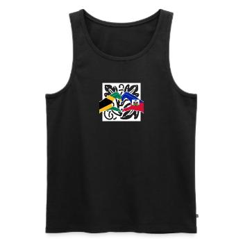 Haiti Haitian Jamaica Combination I Gift - Men's Premium Organic Tank Top - black - Front - Michal (187cm)