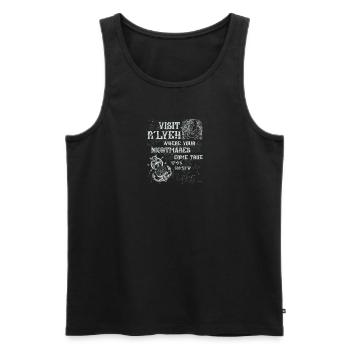 Cthulhu Visit R'lyeh Coordinates, Cosmic Horror - Männer Premium Bio Tank Top - Schwarz - Vorne - Michal (187cm)