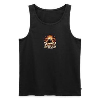 Cruising - the ultimate form of relaxation - - Men's Premium Organic Tank Top - black - Front - Michal (187cm)