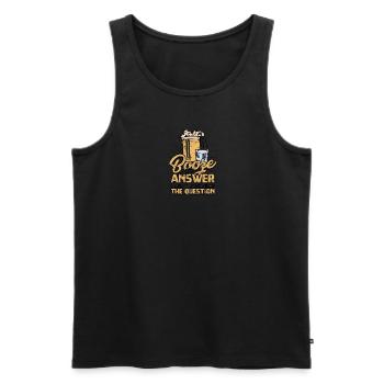 Alkohol ist die Antwort Ich kann mich nicht an die Frage erinnern - - Männer Premium Bio Tank Top - Schwarz - Vorne - AI Model Male 178 light (178cm)
