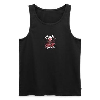 Life is too short for bad wine - Drinking - Men's Premium Organic Tank Top - black - Front - Michal (187cm)