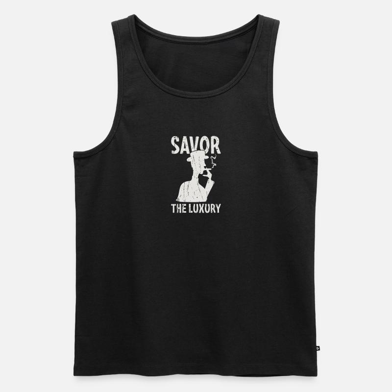 Genießen Sie den Luxus - Zigarre - Männer Premium Bio Tank Top - Schwarz