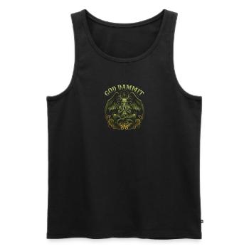 Cthulhu Cult God Dammit, Cosmic Horror Cthulhu - Men's Premium Organic Tank Top - black - Front - AI Model Male 178 light (178cm)