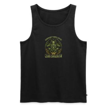 Cthulhu Chaos Coordinator, Cosmic Horror Cthulhu - Men's Premium Organic Tank Top - black - Front - AI Model Male 178 light (178cm)