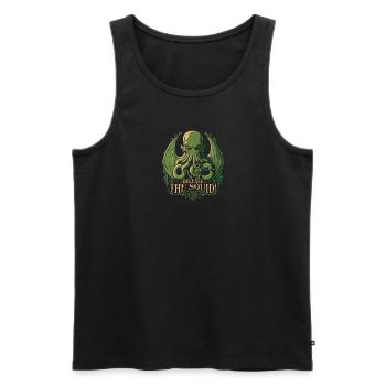 Cthulhu Release The Squid, Cosmic Horror Cthulhu - Men's Premium Organic Tank Top - black - Front - AI Model Male 178 light (178cm)