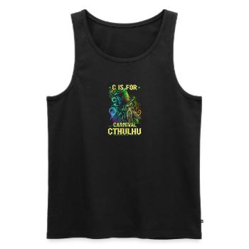 C Is For Cthulhu Carnival Mardi Gras Cosmic Horror - Men's Premium Organic Tank Top - black - Front - AI Model Male 178 light (178cm)