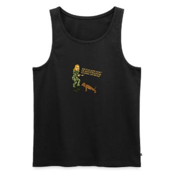Wir sind hier nicht im Hundetraining - Männer Premium Bio Tank Top - Schwarz - Vorne - Michal (187cm)