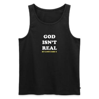 god isnt real - Männer Premium Bio Tank Top - Schwarz - Vorne - Michal (187cm)