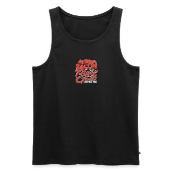 Le bacon est la preuve que Dieu nous aime - Bacon - Débardeur bio Premium Homme - noir - Devant - Michal (187cm)