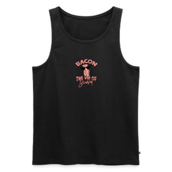 Bacon: The VIP of Breakfast - Bacon - Men's Premium Organic Tank Top - black - Front - AI Model Male 178 light (178cm)