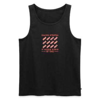 Bacon Stripes - It never stays at one - Bacon - Men's Premium Organic Tank Top - black - Front - Michal (187cm)