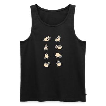 Yoga Sheeps - Männer Premium Bio Tank Top - Schwarz - Vorne - AI Model Male 178 light (178cm)