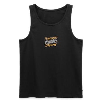 Plattenspieler und Träume - DJ - Männer Premium Bio Tank Top - Schwarz - Vorne - Michal (187cm)