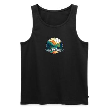 Trout Fishing in the River Vintage Inspired Fly - Männer Premium Bio Tank Top - Schwarz - Vorne - Michal (187cm)