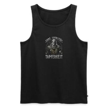 Wikinger, Ehre Loyalität Tapferkeit, Norse Viking - Männer Premium Bio Tank Top - Schwarz - Vorne - Michal (187cm)