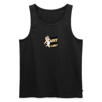ANNNND POURQUOI DEVRAIS-JE M’EN SOUCIER? -Indifférence - Débardeur bio Premium Homme - noir - Devant - AI Model Male 178 light (178cm)