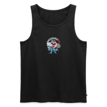 AmerisaurusREX - Patriotism - Men's Premium Organic Tank Top - black - Front - Michal (187cm)