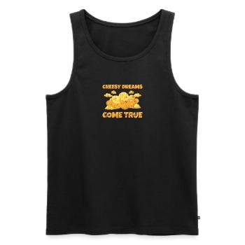 Cheesy dreams come true - Cheese - Men's Premium Organic Tank Top - black - Front - AI Model Male 178 light (178cm)