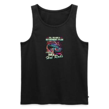 Hot Rod Grandpa Retirement Plan, Retro Muscle Car - Männer Premium Bio Tank Top - Schwarz - Vorne - Michal (187cm)