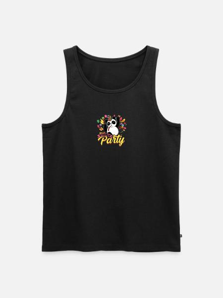 Panda Party - Panda - Men's Premium Organic Tank Top - black