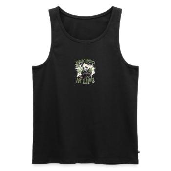 Bambus ist Leben - Panda - Männer Premium Bio Tank Top - Schwarz - Vorne - Michal (187cm)