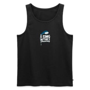 Ich singe, als würde niemand duschen - Dusche - Männer Premium Bio Tank Top - Schwarz - Vorne - AI Model Male 178 light (178cm)