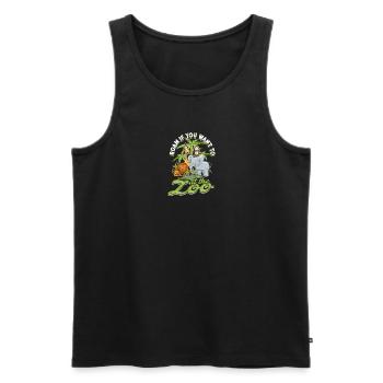 Streifen Sie, wenn Sie wollen, im Zoo - Zoo - Männer Premium Bio Tank Top - Schwarz - Vorne - Michal (187cm)