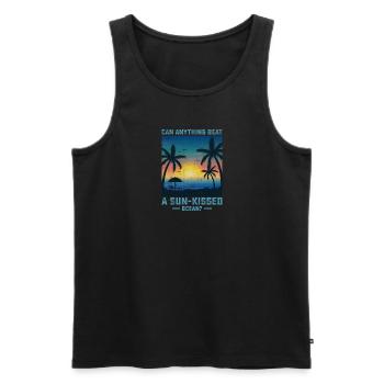 Surfer's Paradise Tropischer Palmenstrand-Traum - Männer Premium Bio Tank Top - Schwarz - Vorne - Michal (187cm)