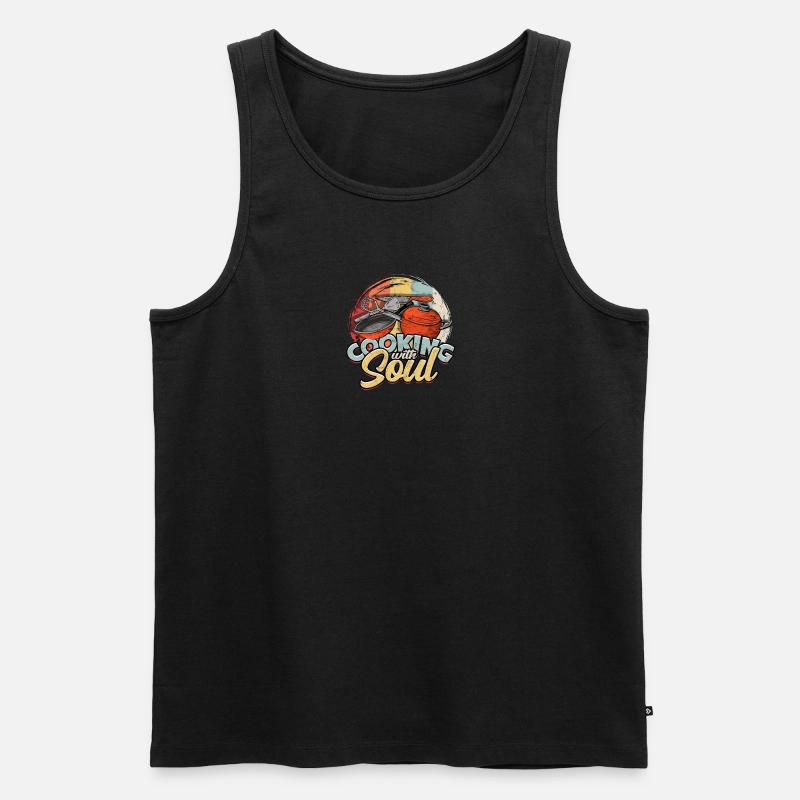 Kochen mit Seele - Kochen - Männer Premium Bio Tank Top - Schwarz