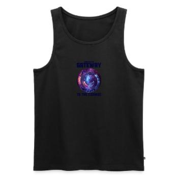 Death is the gateway to the cosmos - Halloween - Men's Premium Organic Tank Top - black - Front - Michal (187cm)