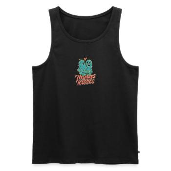 Dornen und Küsse - Kaktus - Männer Premium Bio Tank Top - Schwarz - Vorne - AI Model Male 178 light (178cm)
