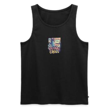 Anime and chill - Anime - Men's Premium Organic Tank Top - black - Front - AI Model Male 178 light (178cm)
