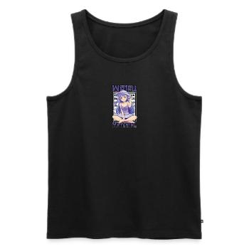 Matériel Waifu - Anime - Débardeur bio Premium Homme - noir - Devant - AI Model Male 178 light (178cm)