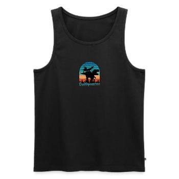 Daddysaurus - Vater - Männer Premium Bio Tank Top - Schwarz - Vorne - AI Model Male 178 light (178cm)