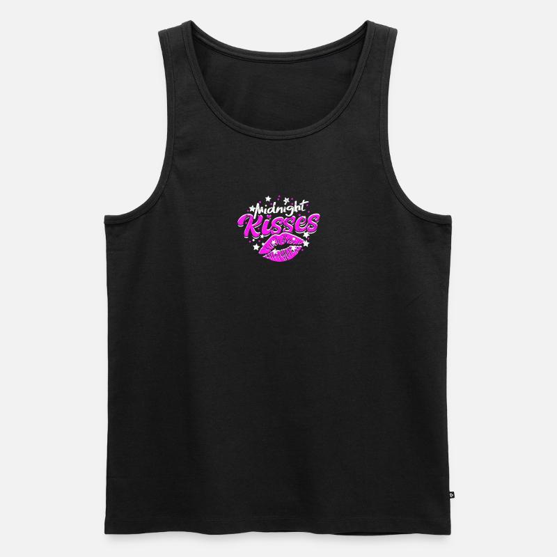 Mitternachtsküsse - Silvester - Männer Premium Bio Tank Top - Schwarz