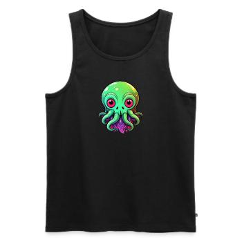 Charm of Lovecraft: Adorable Cute Baby Cthulhu - Men's Premium Organic Tank Top - black - Front - AI Model Male 178 light (178cm)