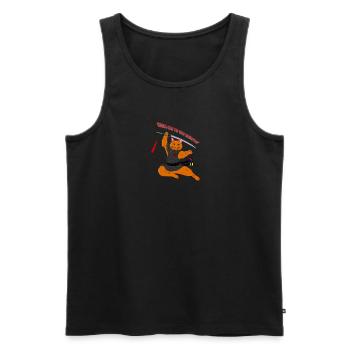 Ninja Cat to the Rescue - Be a Taijutsu Tiger - Men's Premium Organic Tank Top - black - Front - Michal (187cm)