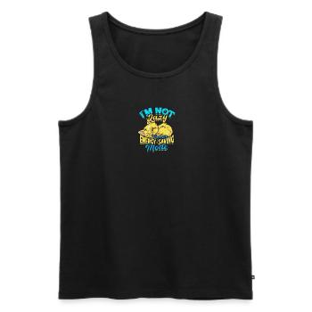 Ich bin nicht faul, ich bin im Energiesparmodus. - - Männer Premium Bio Tank Top - Schwarz - Vorne - Michal (187cm)