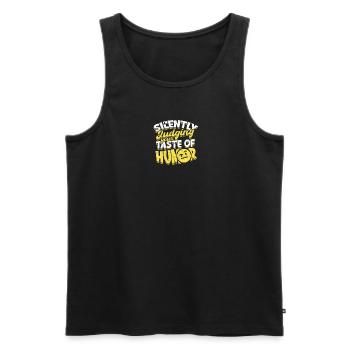 Ich beurteile im Stillen deinen Geschmack in Sachen Humor - - Männer Premium Bio Tank Top - Schwarz - Vorne - Michal (187cm)